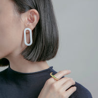 Oval Earrings • White Acrylic