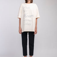 My Heart My Head / Oversized Long Tee • Beige