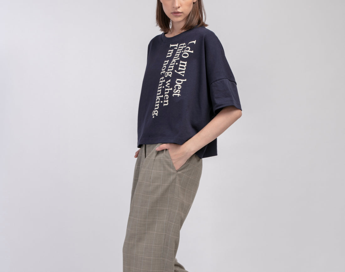 Best Thinking / Oversized Short Tee • Navy