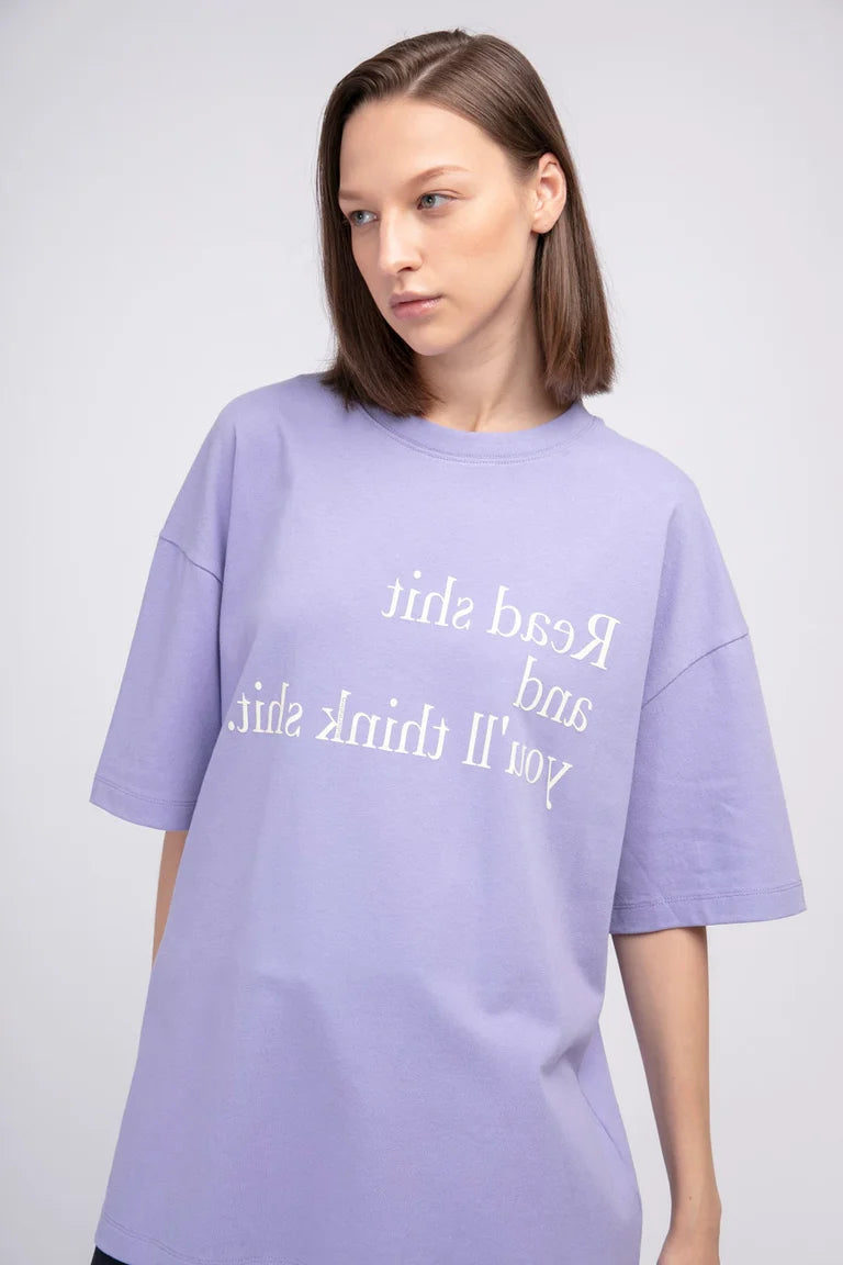 Read Shit / Oversized Long Tee • Purple