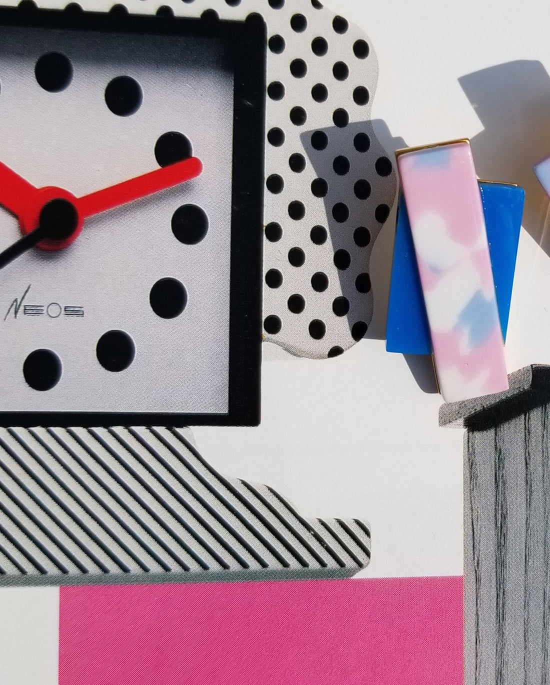 Double Up Earrings • Terrazzo Pink on Blue