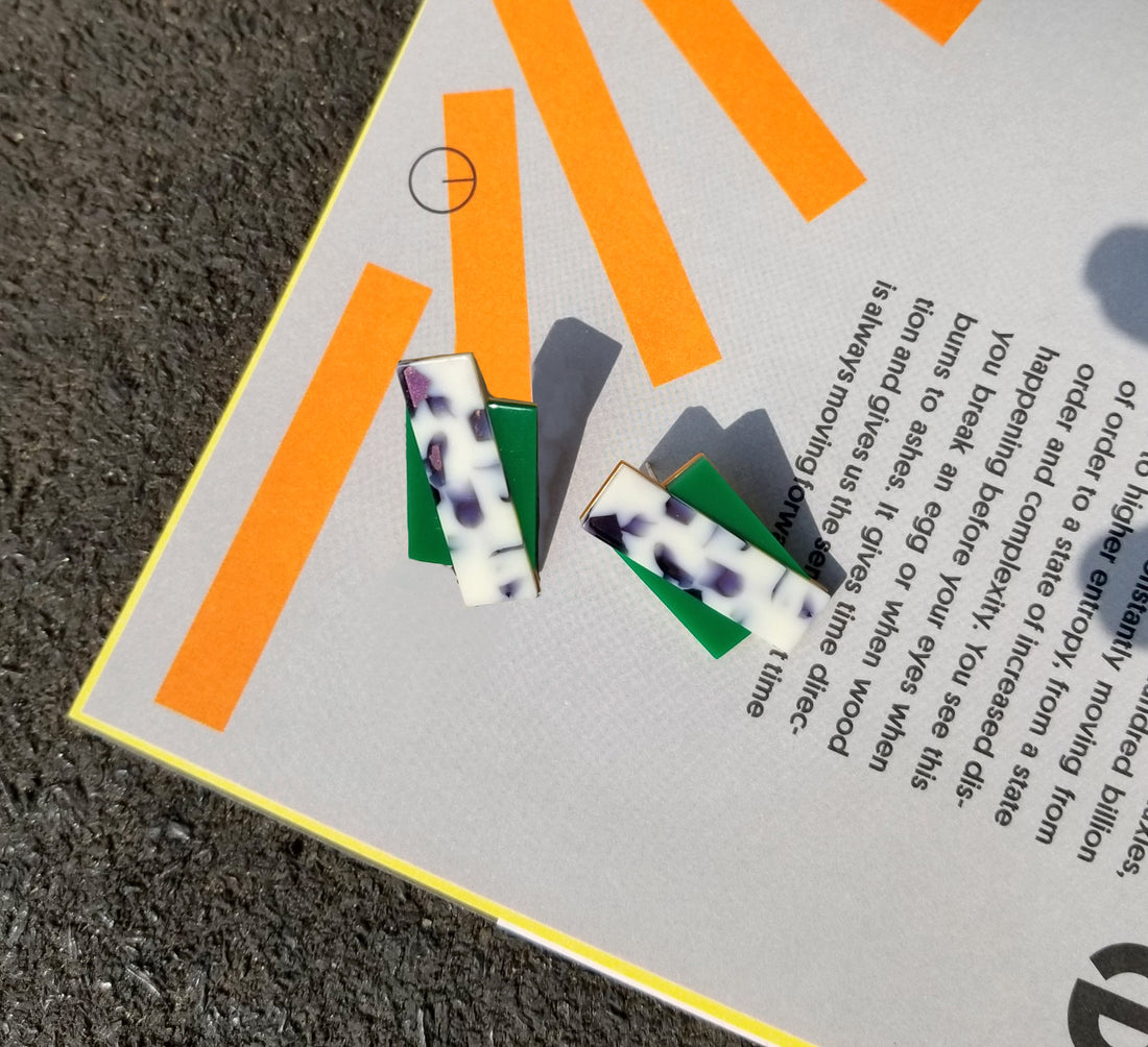 Double Up Earrings • Snow Green