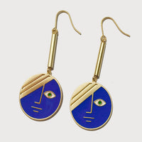 Large Eclipse Earrings • Navy