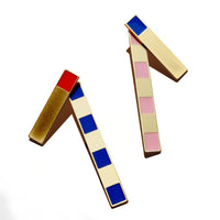 Etto Earrings • Red + Blue