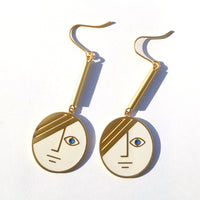 Large Phase Earrings • White