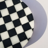 Checkered Marble Ashtray with Crystal Ball