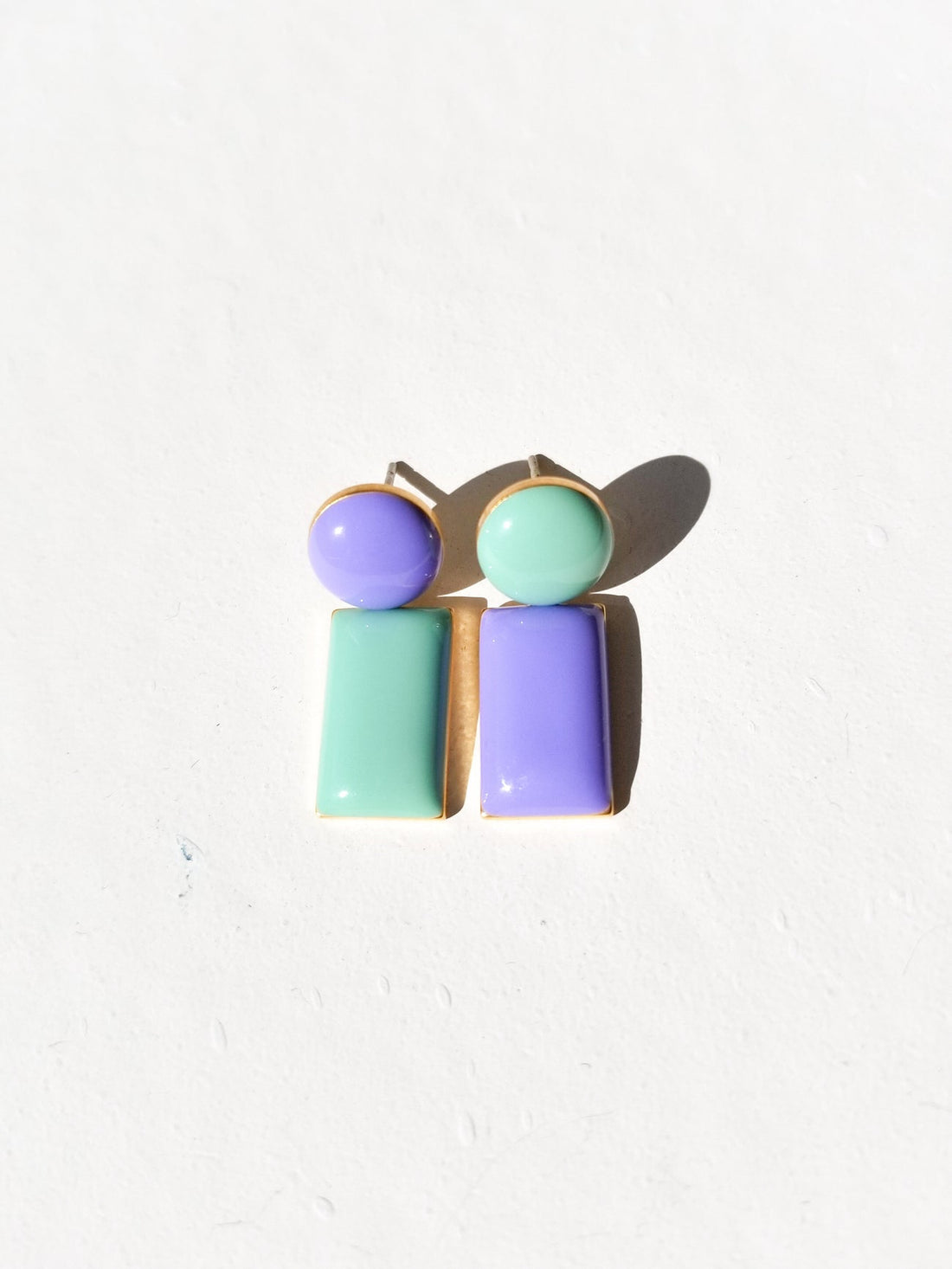 Iris Drop Earrings • Mint / Lilac