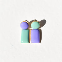 Iris Drop Earrings • Mint / Lilac