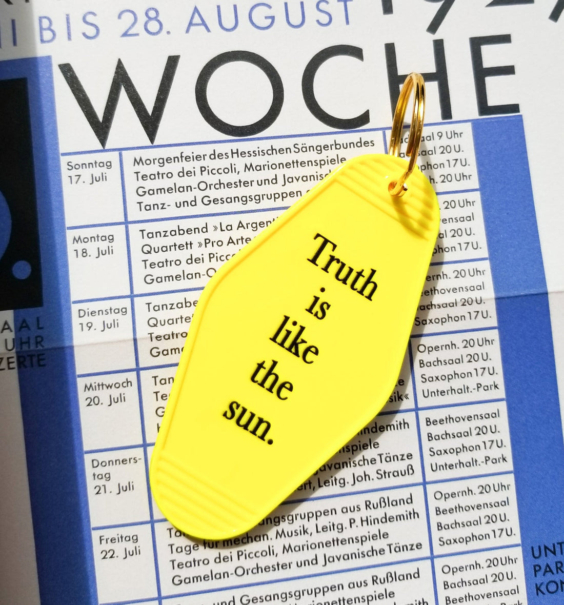 MMG Keyring • Yellow • Truth is like the sun.