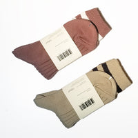 WFH Ribbed-knit Socks • Wheat & Cocoa
