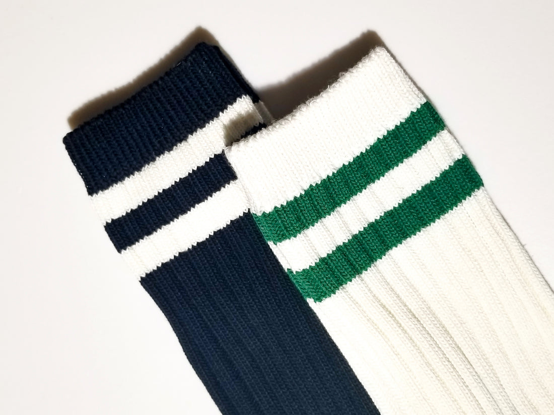 WFH Ribbed-knit Socks • Black & Forest Green