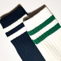 WFH Ribbed-knit Socks • Black & Forest Green