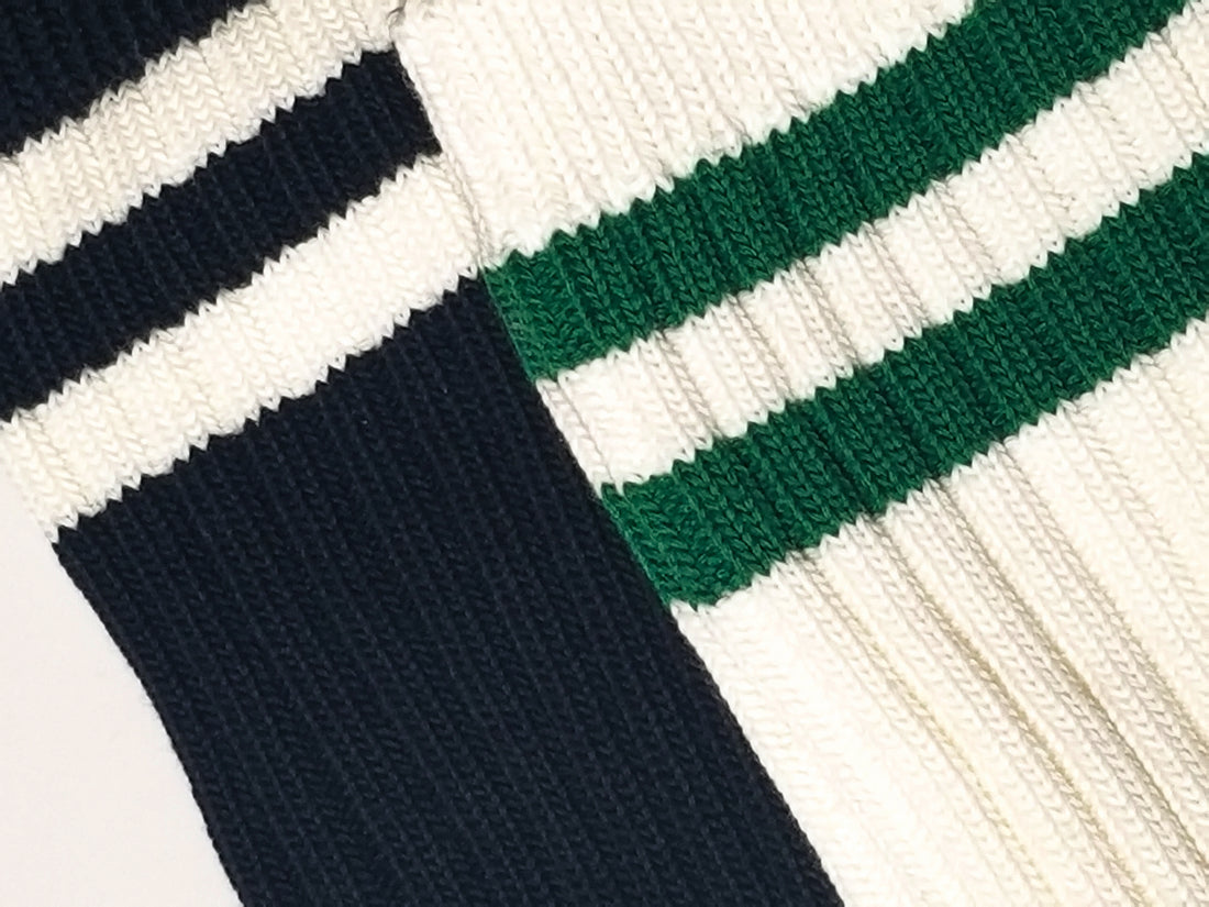WFH Ribbed-knit Socks • Black & Forest Green
