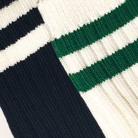 WFH Ribbed-knit Socks • Black & Forest Green
