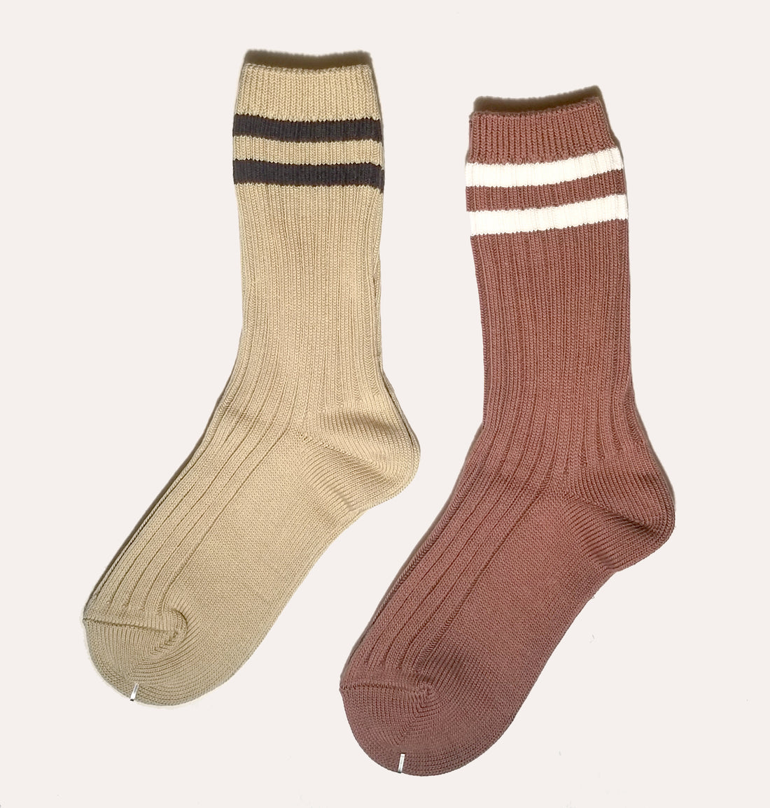 WFH Ribbed-knit Socks • Wheat & Cocoa