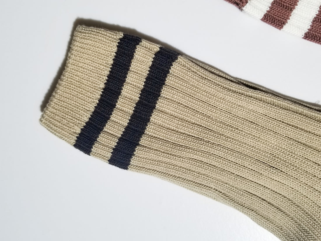 WFH Ribbed-knit Socks • Wheat & Cocoa