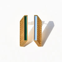 Shadow Studs • Green & Light Blue