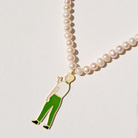 Round 2 / Pearl Necklace • Black & Light Blue