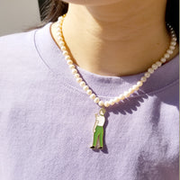 Round 2 / Pearl Necklace • Black & Light Blue