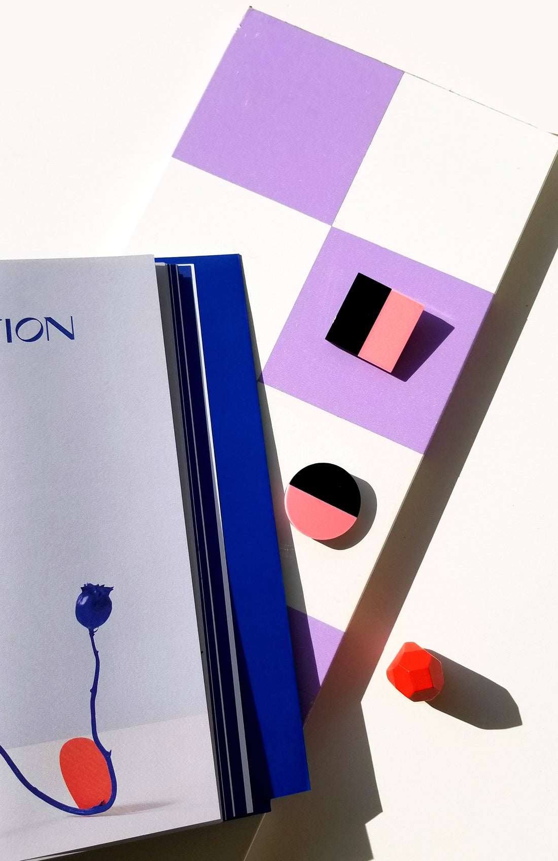 Geometric Circle & Square Resin Brooches • Set of Two