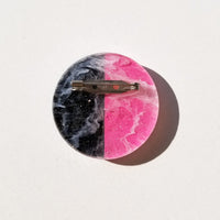 Geometric Circle & Square Resin Brooches • Set of Two