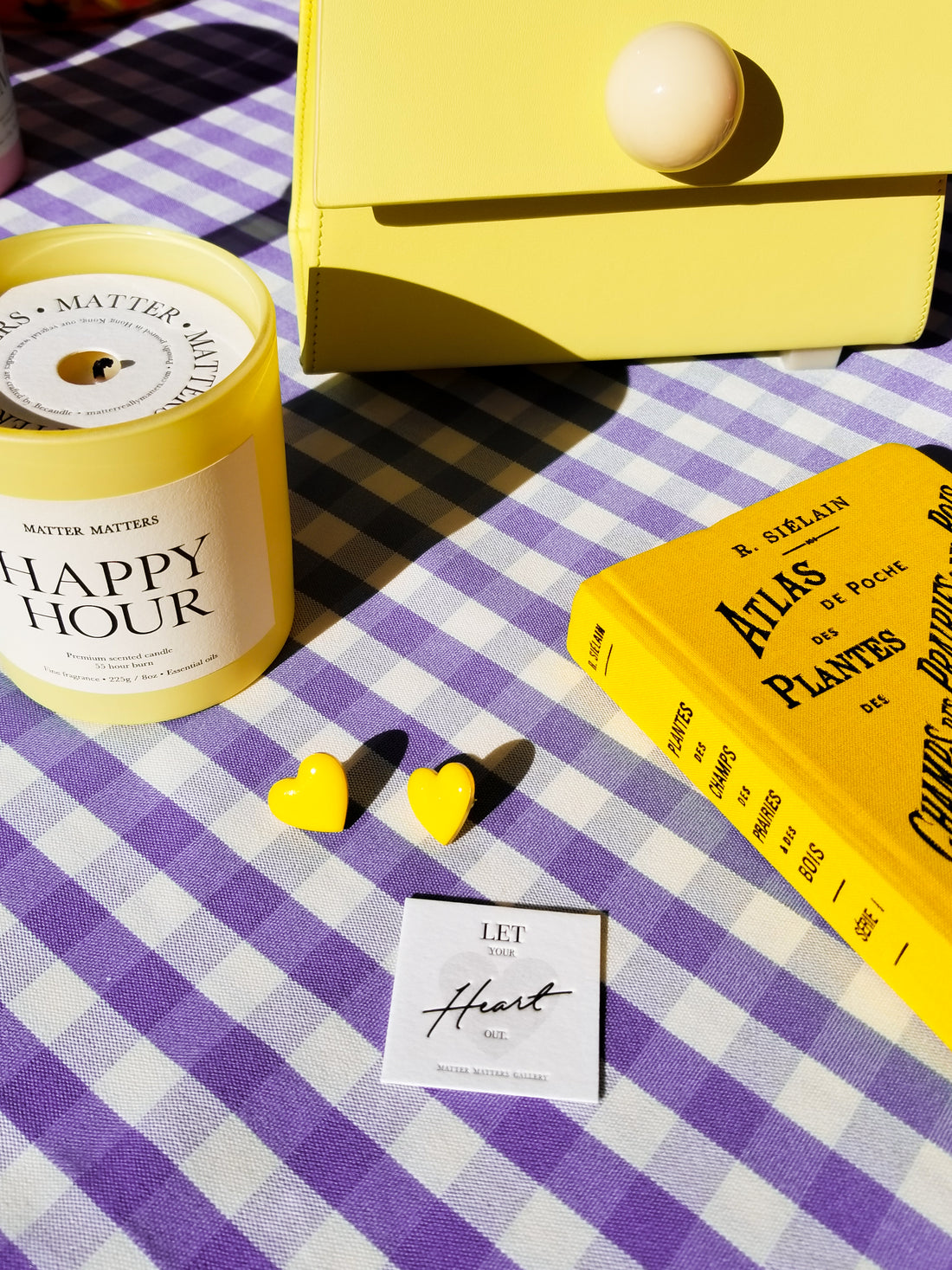 Puffy Heart Studs • Yellow