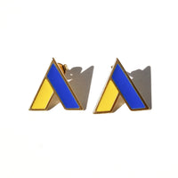 The A Earrings • Yellow & Blue