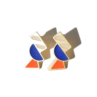 Tilt Earrings • Orange & Blue