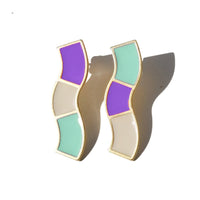 Wave Studs • Purple & Mint
