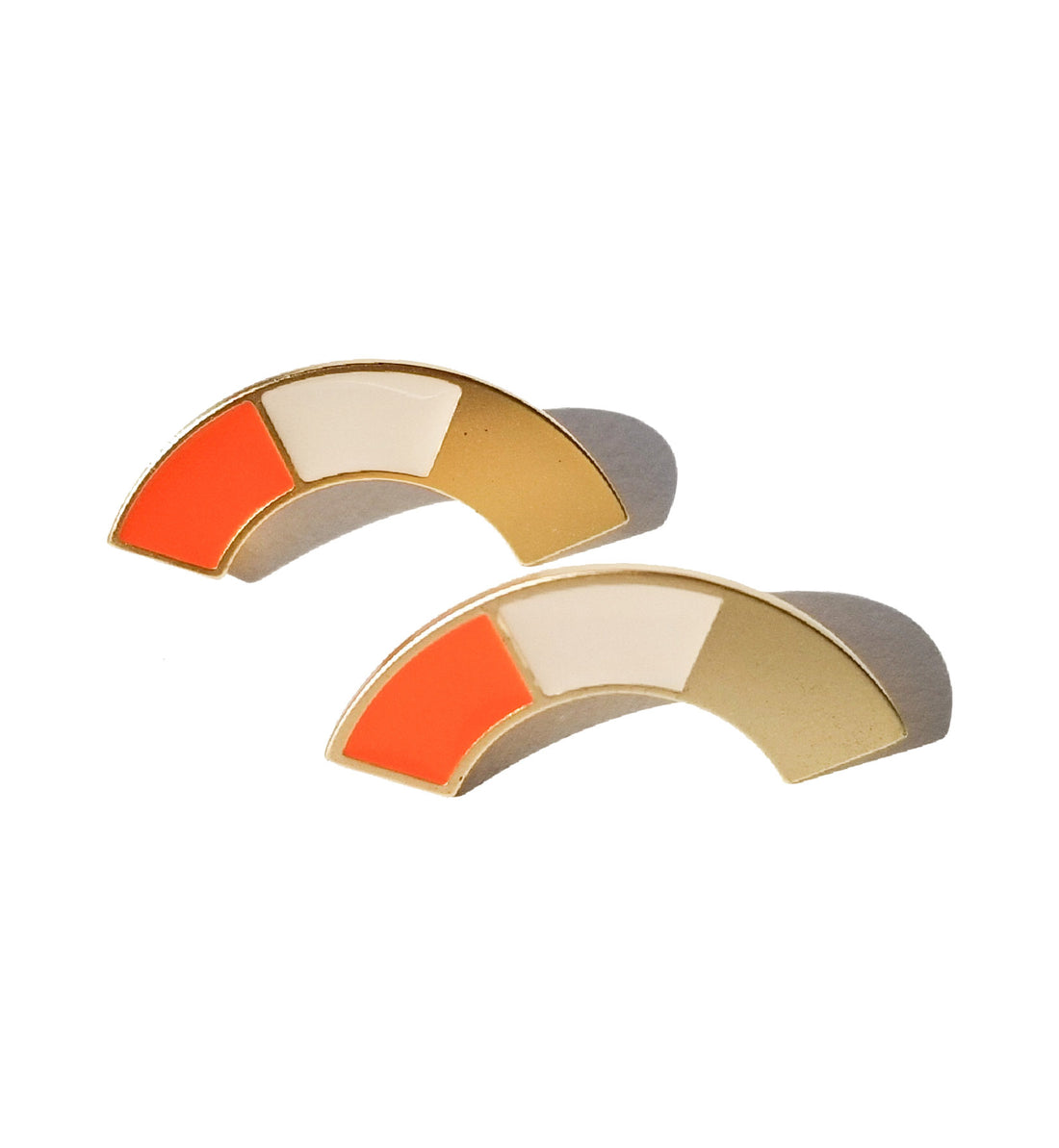 Disc Earrings • Orange