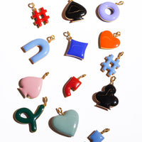 Hashtag Pendant • Forget-Me-Not & Orange
