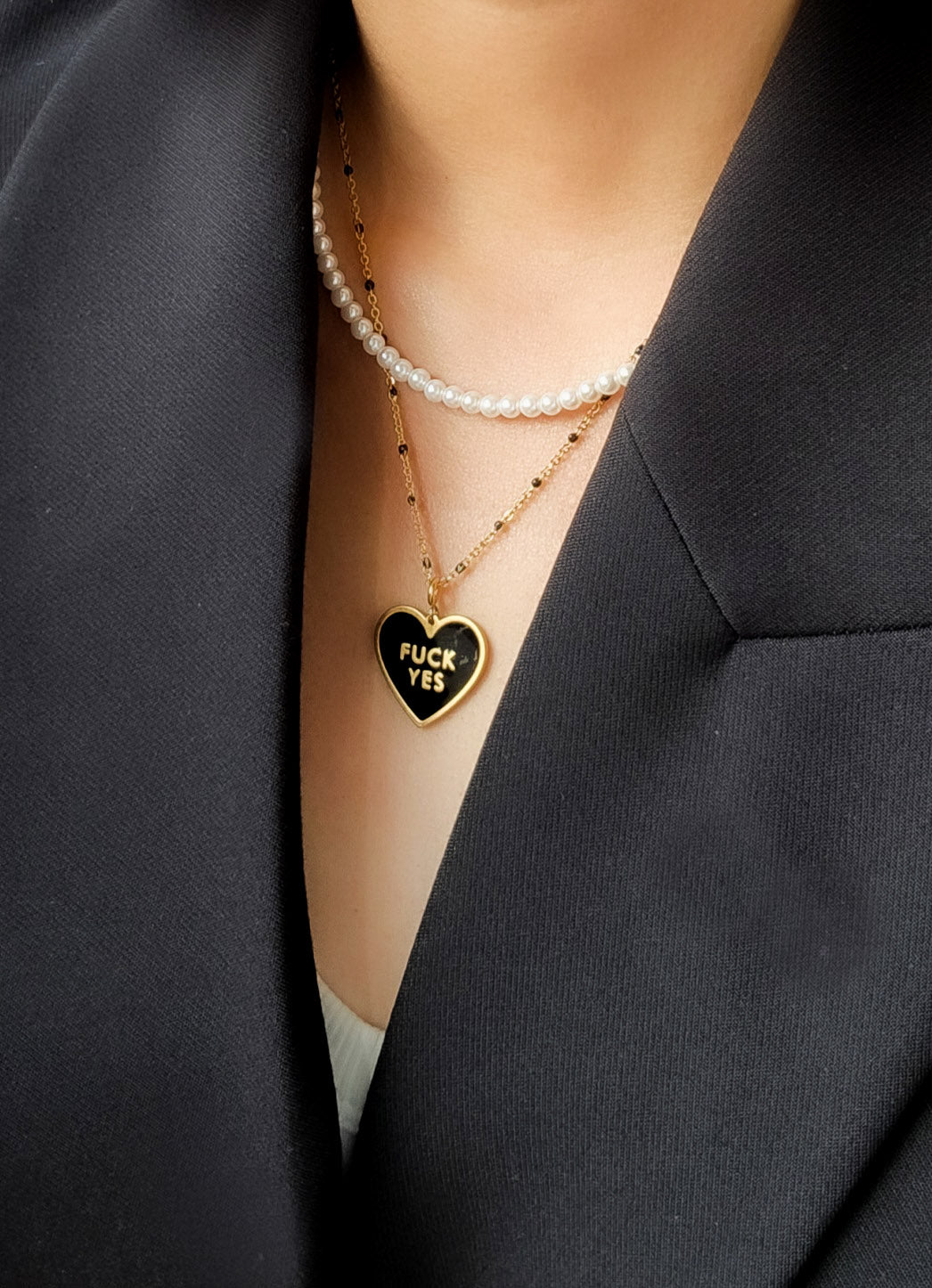 Fuck Yes Pendant • Black / Reversible