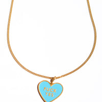 Fuck Yes Pendant • Cyan / Reversible