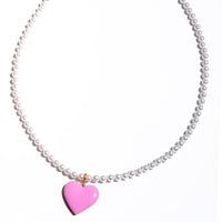 Set Your Heart Pendant • Pink & Forest Green
