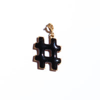 Hashtag Pendant • Black & Maroon