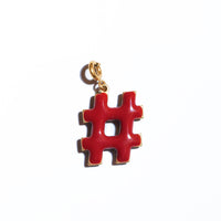 Hashtag Pendant • Black & Maroon
