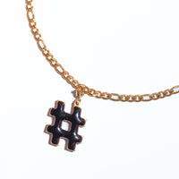 Hashtag Pendant • Black & Maroon