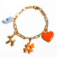 Pause Pendant • Forget-Me-Not & Orange