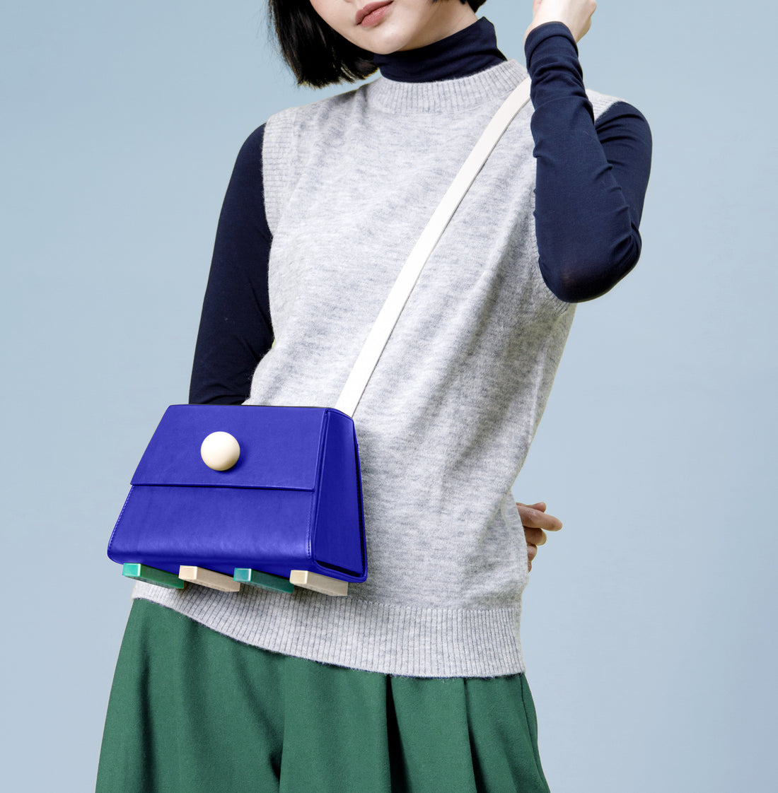 Trapezoid Shoulder Bag • Electric Blue