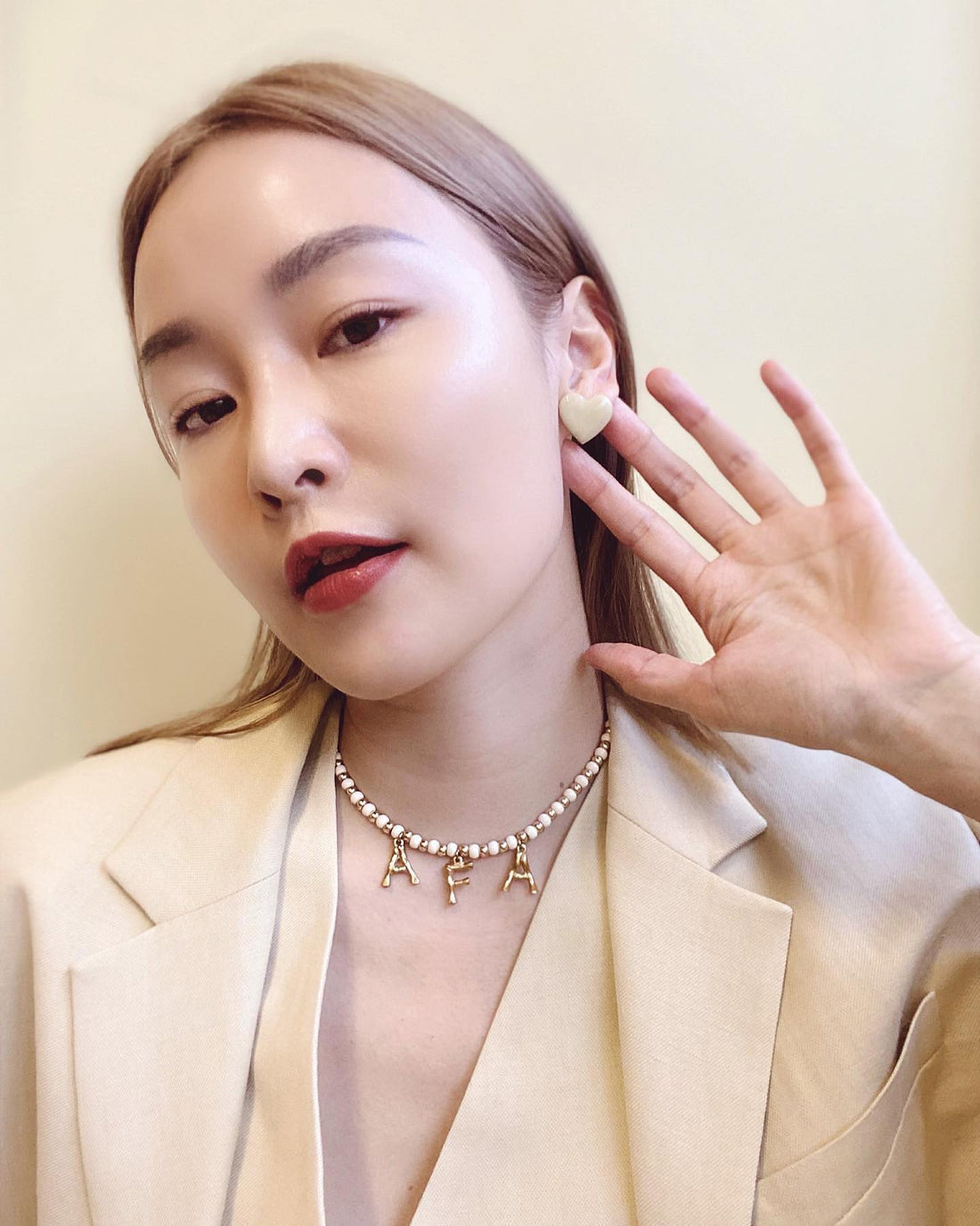 Puffy Heart Studs • Stone