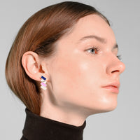 Stairs Earrings • Navy & Pink