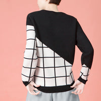 Fill in the Grids / Wool Cashmere-Blend Sweater • Black