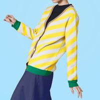 Earn Your / Wool Cashmere-Blend Cardigan • Yellow / Green