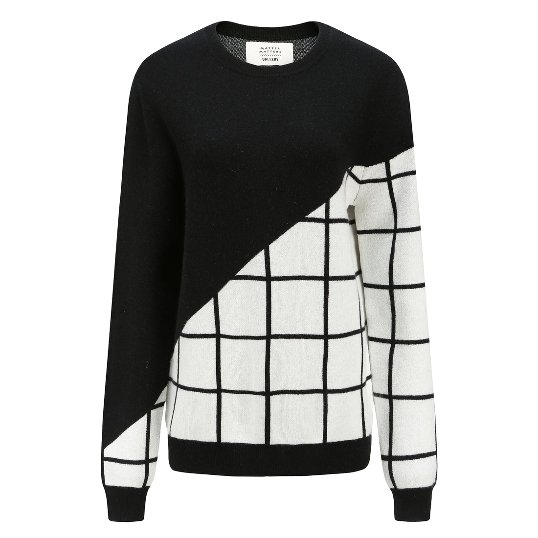 Fill in the Grids / Wool Cashmere-Blend Sweater • Black