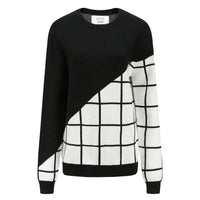 Fill in the Grids / Wool Cashmere-Blend Sweater • Black