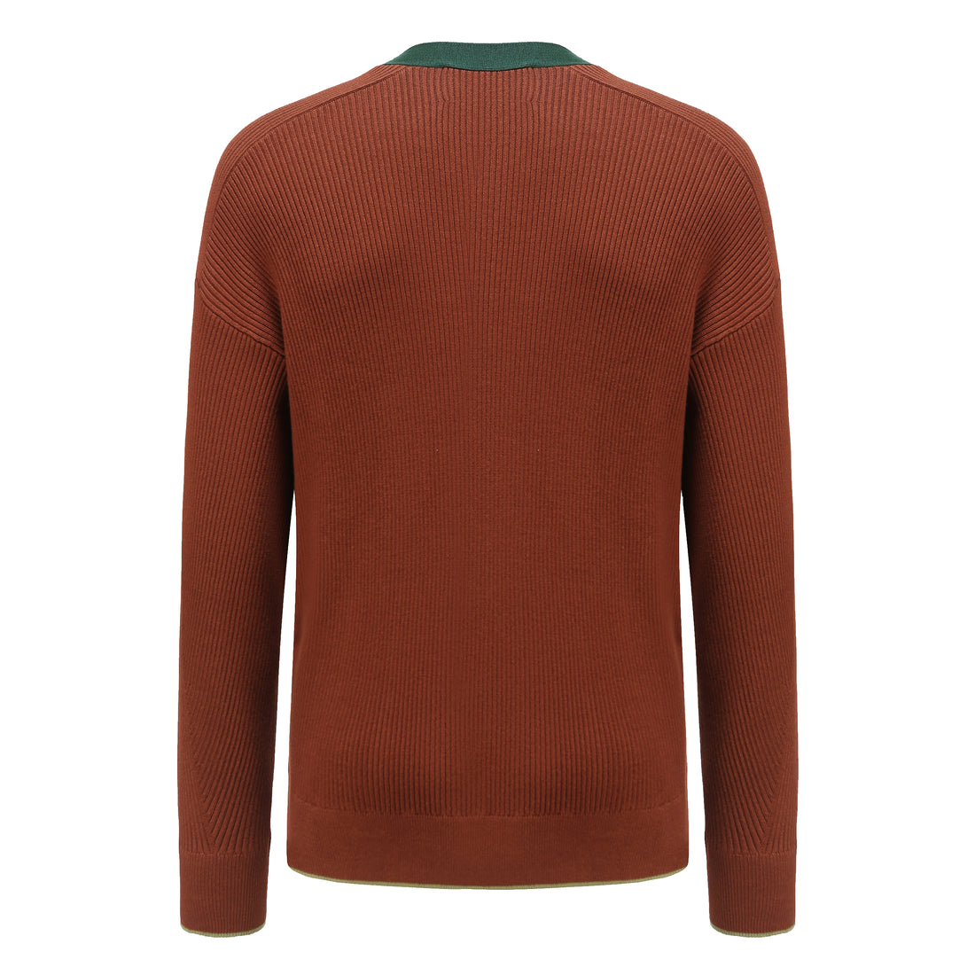 'Nope' / V-Neck Knit Cardigan • Brown