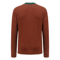 'Nope' / V-Neck Knit Cardigan • Brown