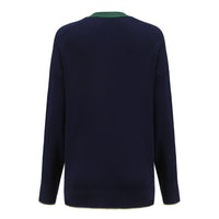 'Nope' / V-Neck Knit Cardigan • Navy