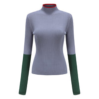 'Nope' / Turtleneck Knit Top • Slate Blue