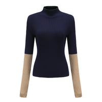'Nope' / Turtleneck Knit Top • Navy